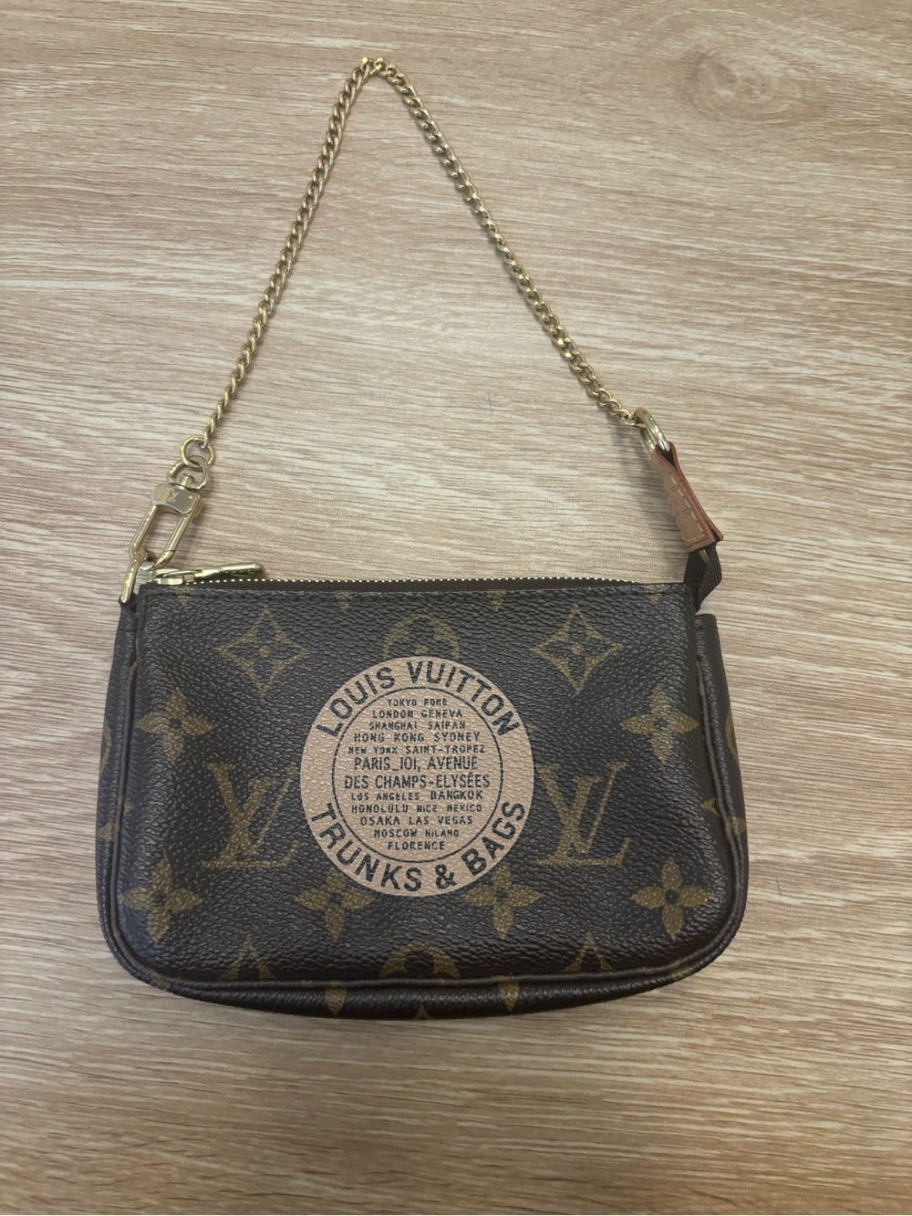 Louis Vuitton Monogram Mini Pochette with Gold Chain trunk limited edition